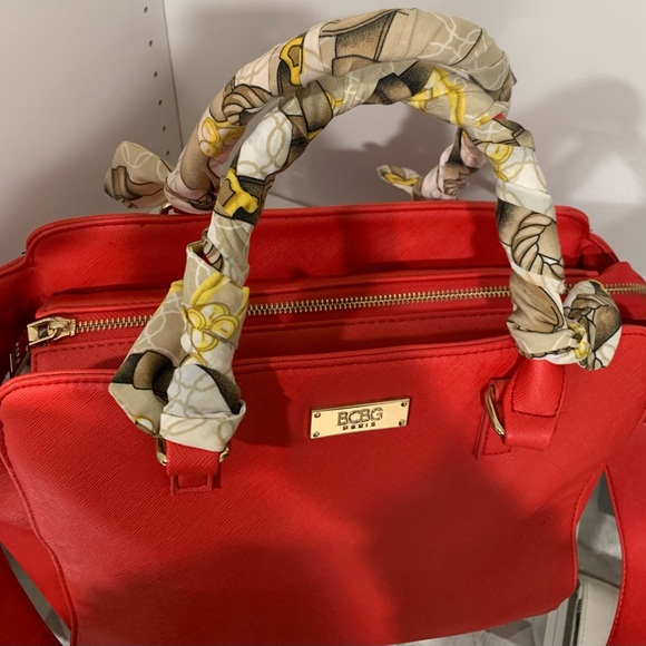 BCBG Red Satchel Bag with strap - Picture 8 of 8